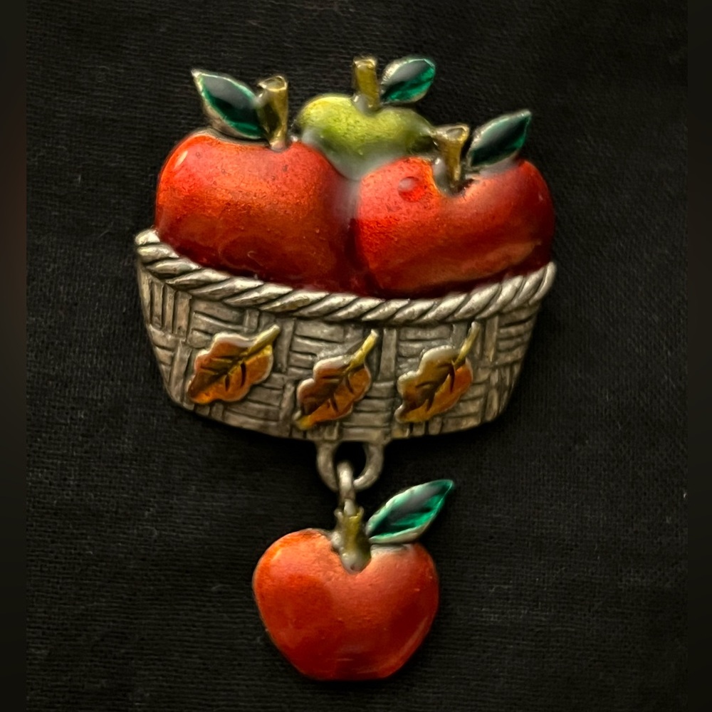Vintage Apple Basket Brooch